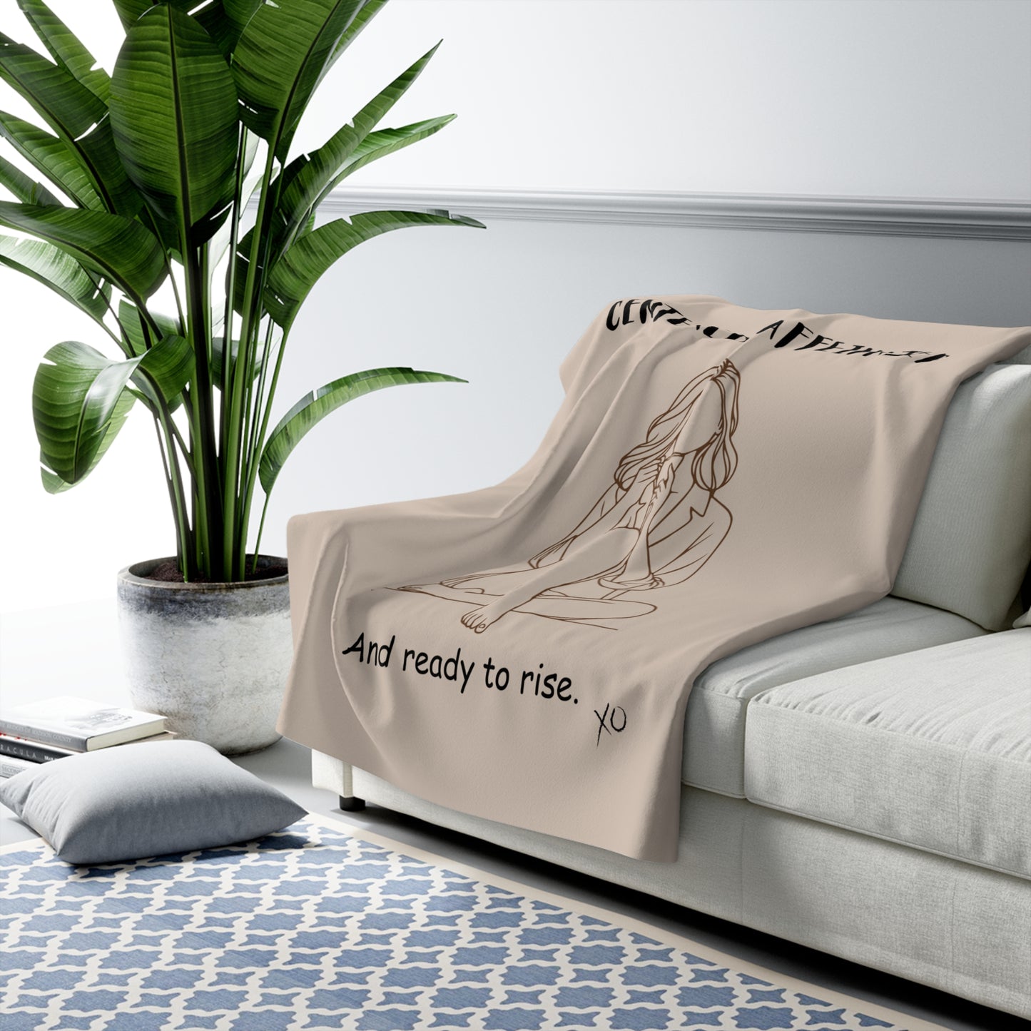 Centered Sherpa Fleece Blanket - Stillness Edition